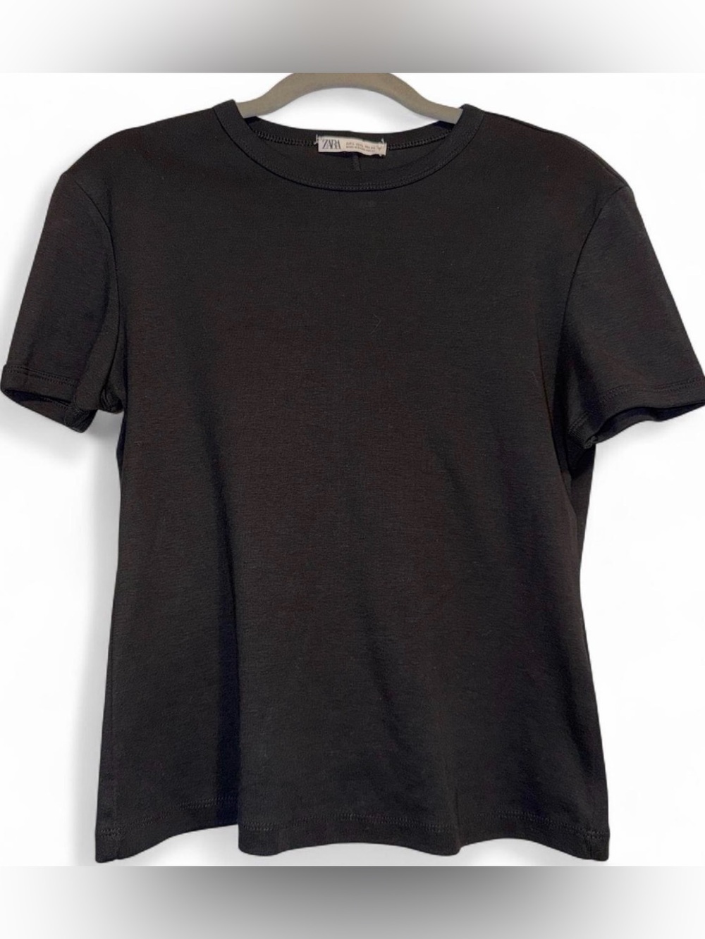 Zara Black Short Sleeve Crewneck Tee
